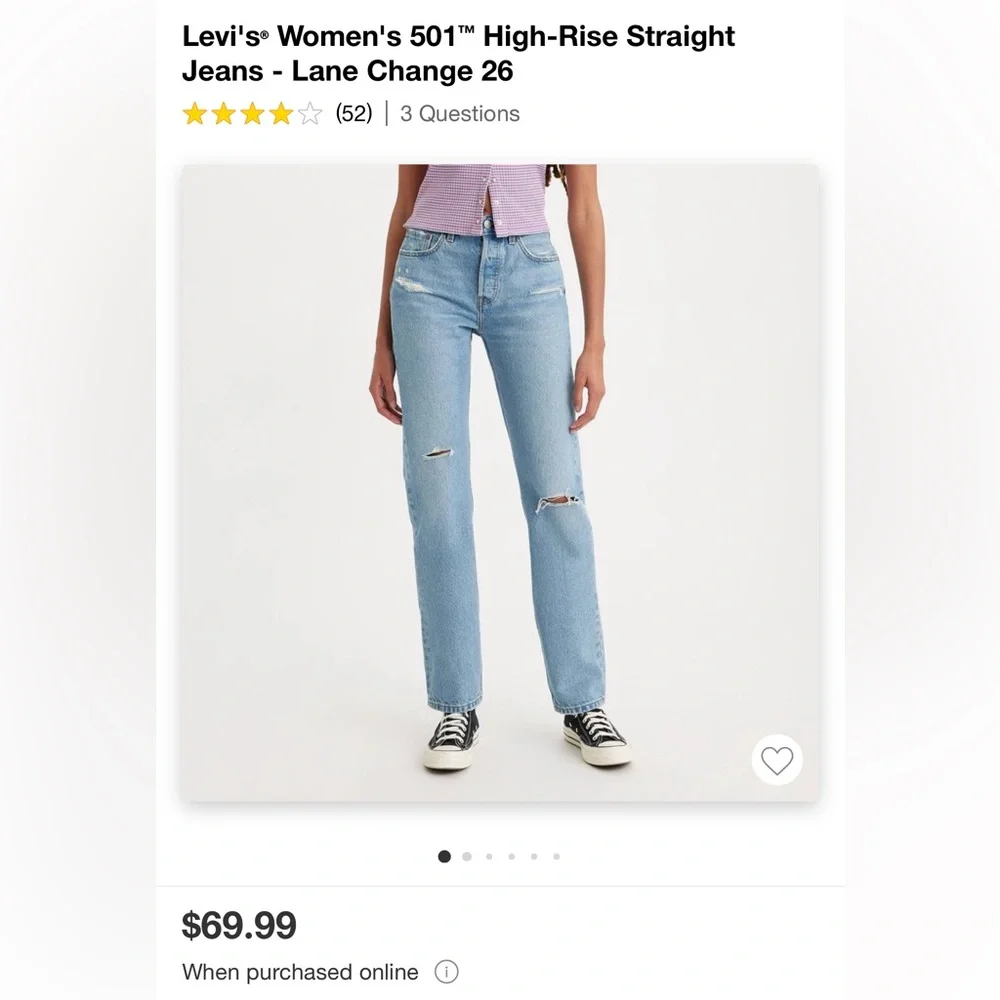 LEVI 501 straight leg jeans | size 26 - Picture 6 of 6